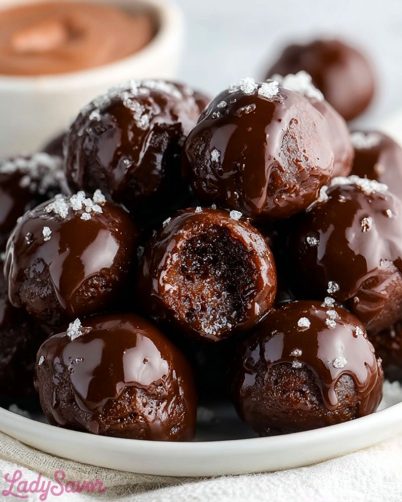 Glazed Chocolate Donut Holes Glazed Chocolate Donut Holes2