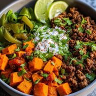Ground Beef Sweet Potato Power Bowl