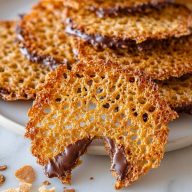 Lace Cookies with Chocolate