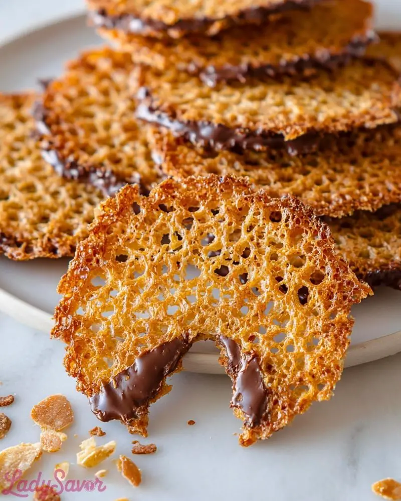 Lace Cookies with Chocolate Lace Cookies with Chocolate