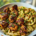 Maple Garlic Chicken Bites with Spicy Cajun Alfredo2