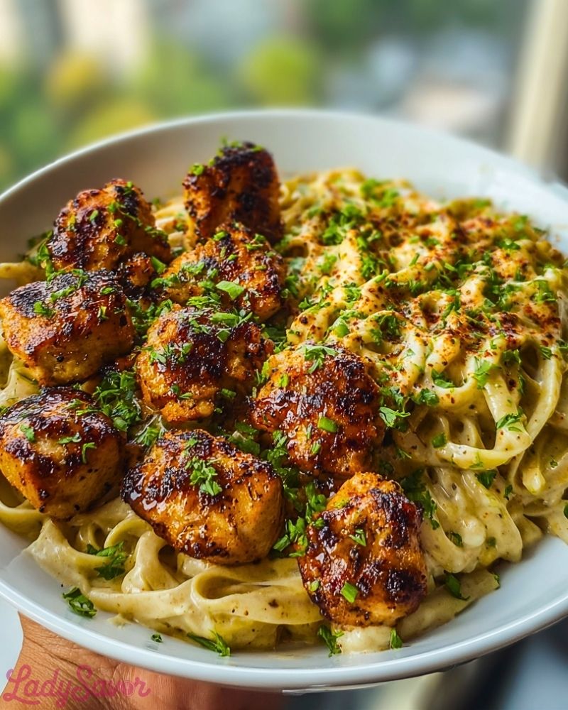 Maple Garlic Chicken Bites with Spicy Cajun Alfredo2