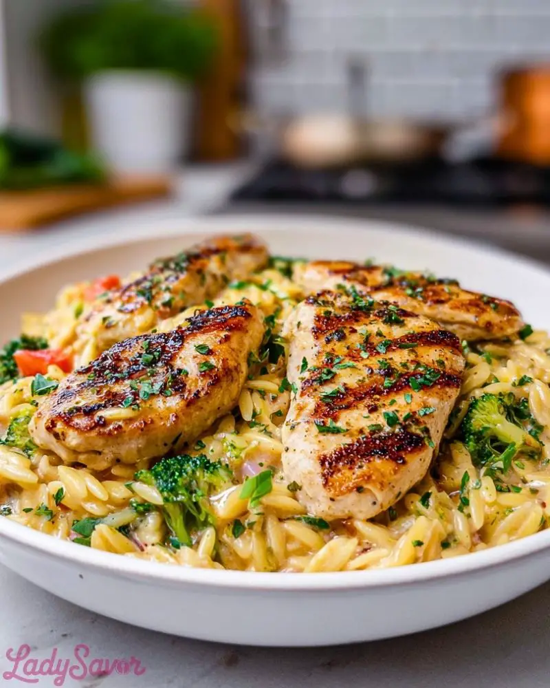 Mediterranean Creamy Chicken Orzo Mediterranean Creamy Chicken Orzo