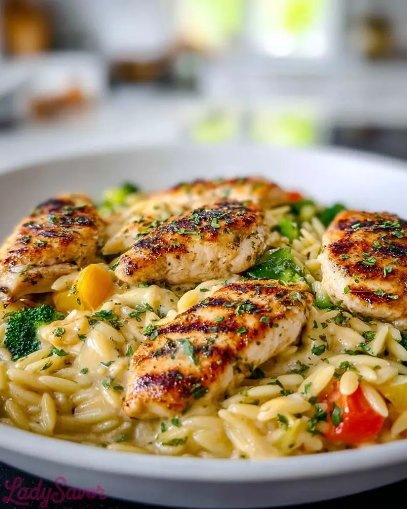 Mediterranean Creamy Chicken Orzo Mediterranean Creamy Chicken Orzo2