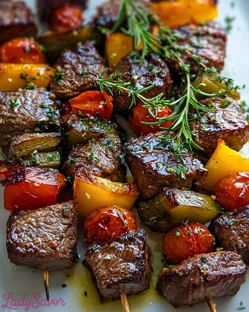 Rosemary Garlic Steak Kebabs Rosemary Garlic Steak Kebabs