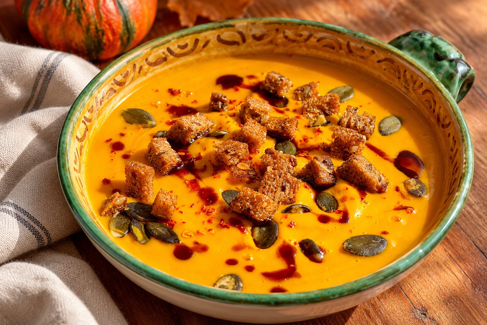 Autumn-Spiced Roasted Pumpkin Soup