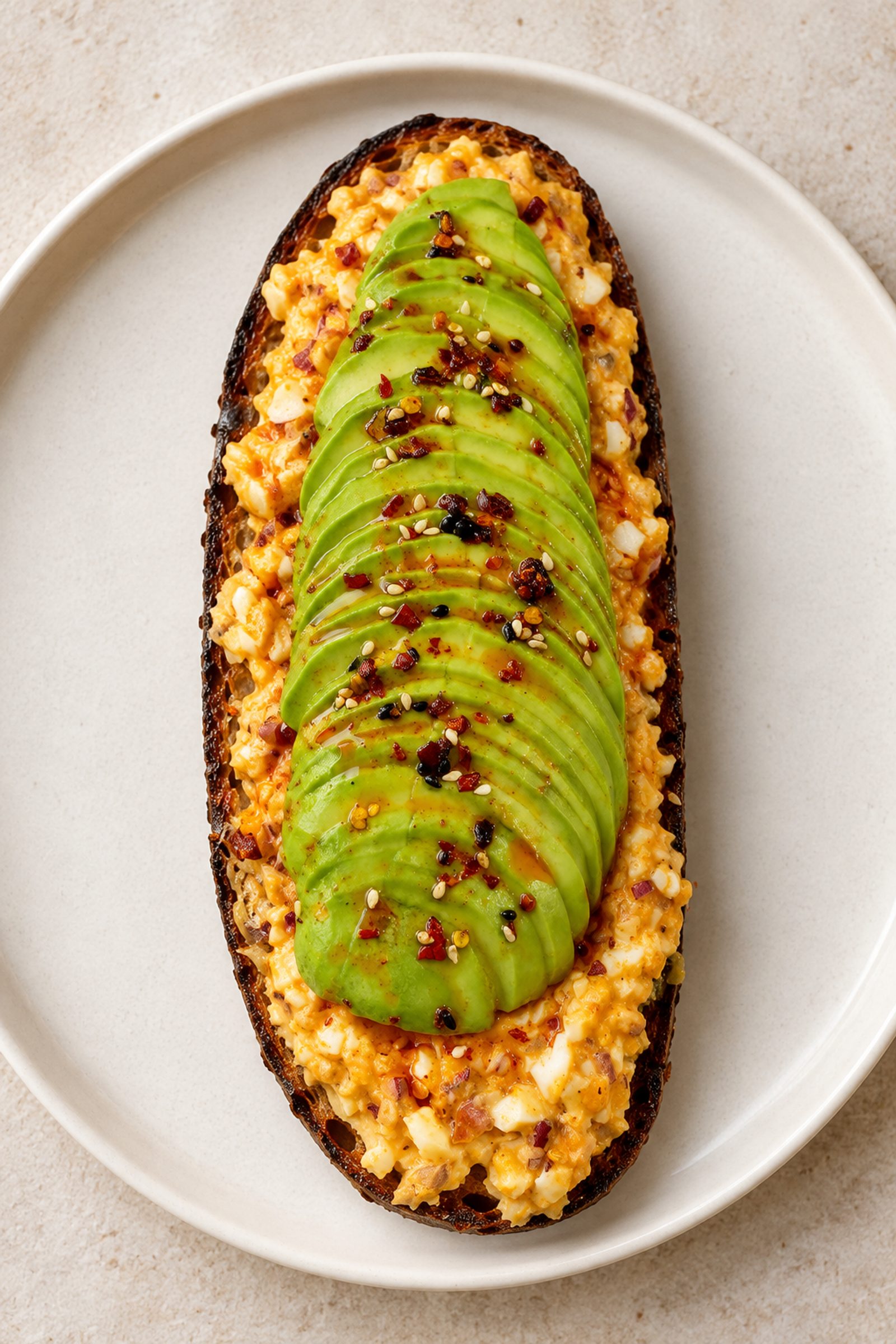 Avocado Egg Salad Toast with Garlic Confit