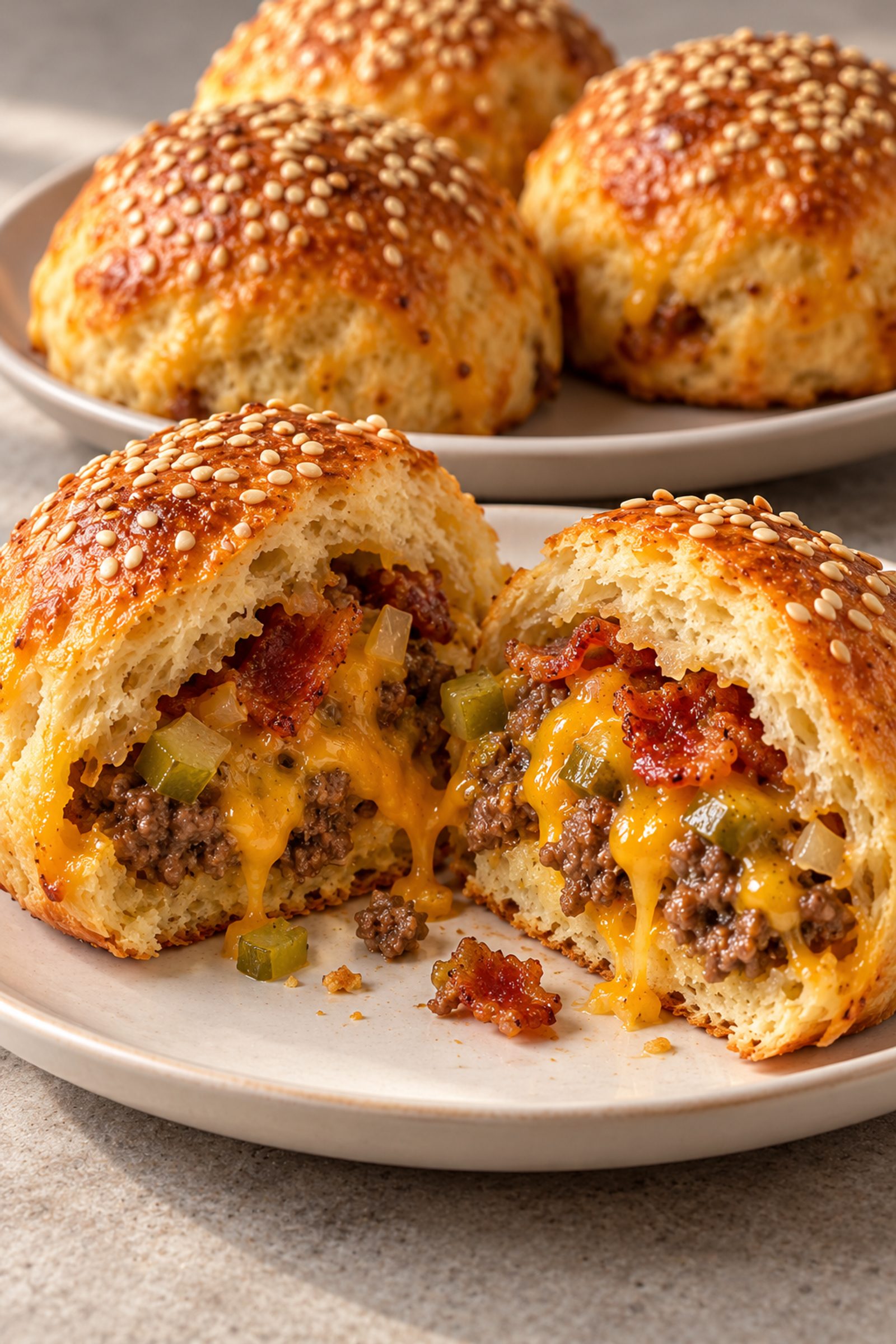 Bacon Cheeseburger Biscuit Bombs
