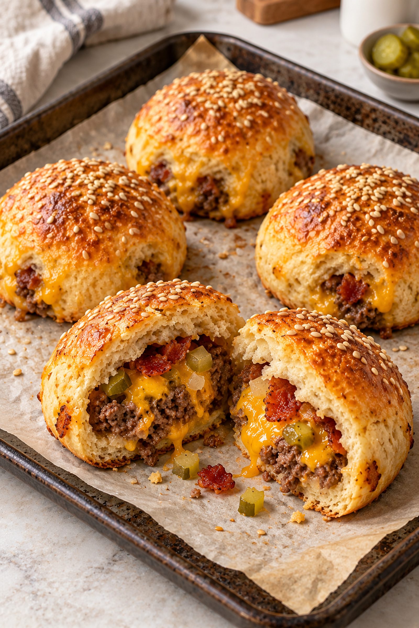 Bacon Cheeseburger Biscuit Bombs Bacon Cheeseburger Biscuit Bombs