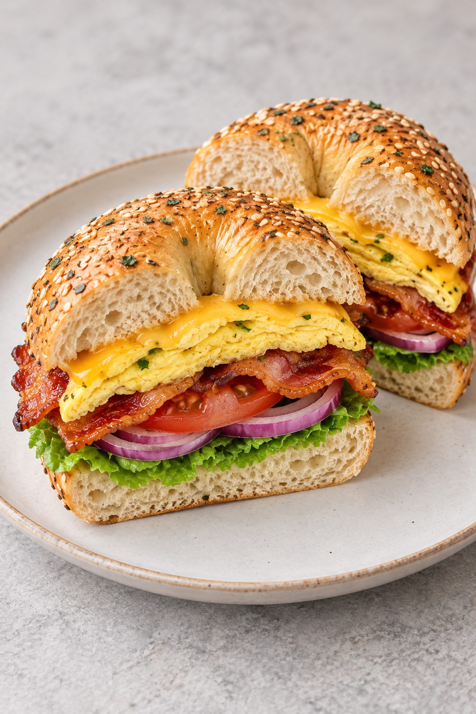 Bacon Egg and Cheese Bagel Sandwich