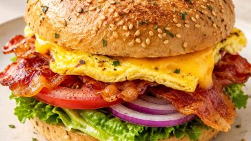 Bacon Egg and Cheese Bagel Sandwich