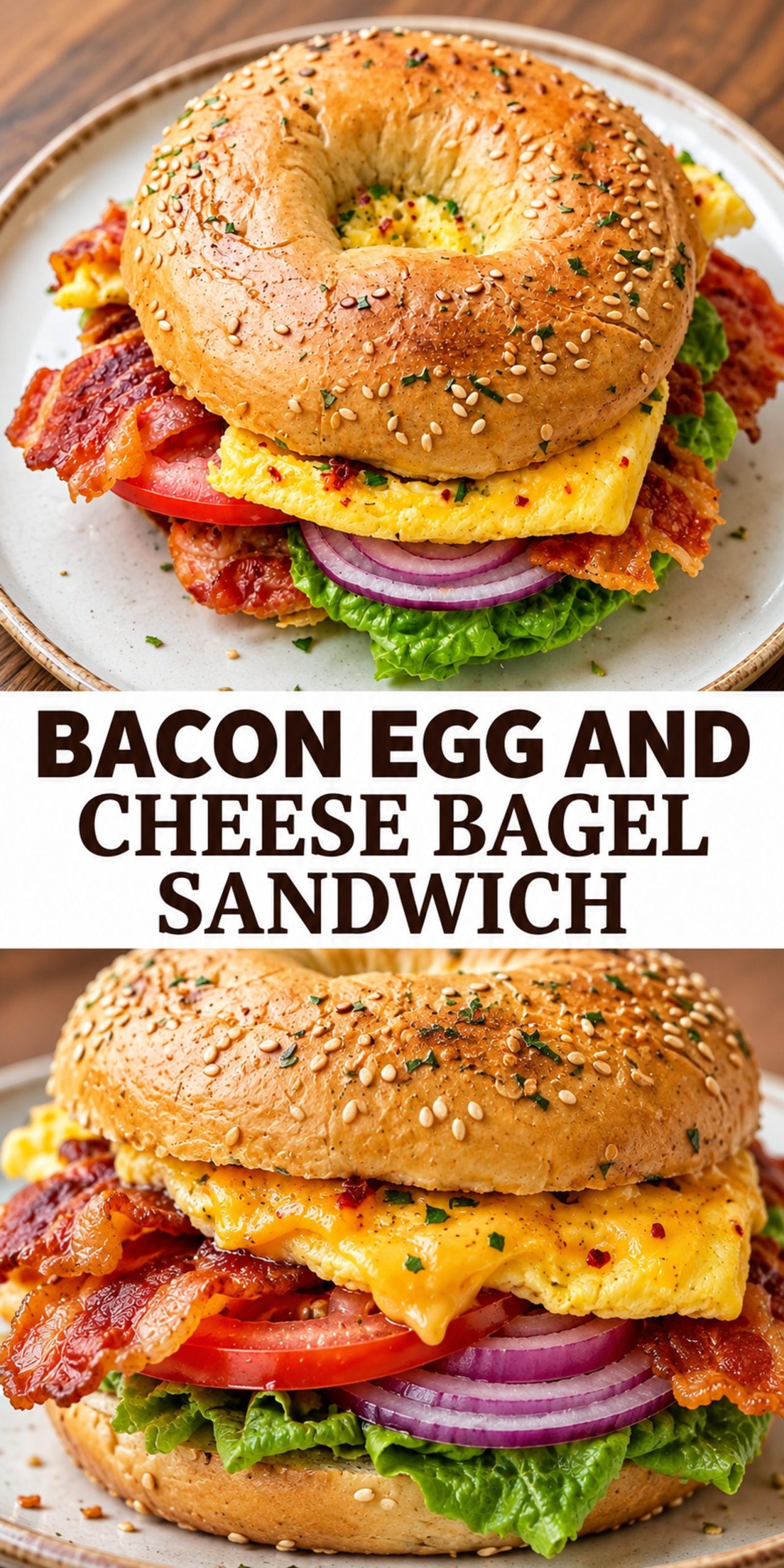 Bacon Egg and Cheese Bagel Sandwich