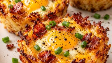 Bacon Egg Cheddar Hash Brown Nests