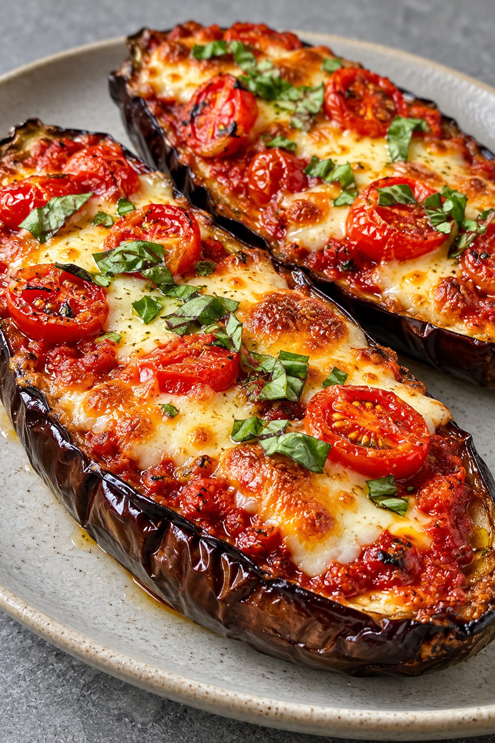 Baked Eggplant with Tomatoes and Mozzarella