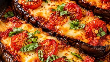 Baked Eggplant with Tomatoes and Mozzarella