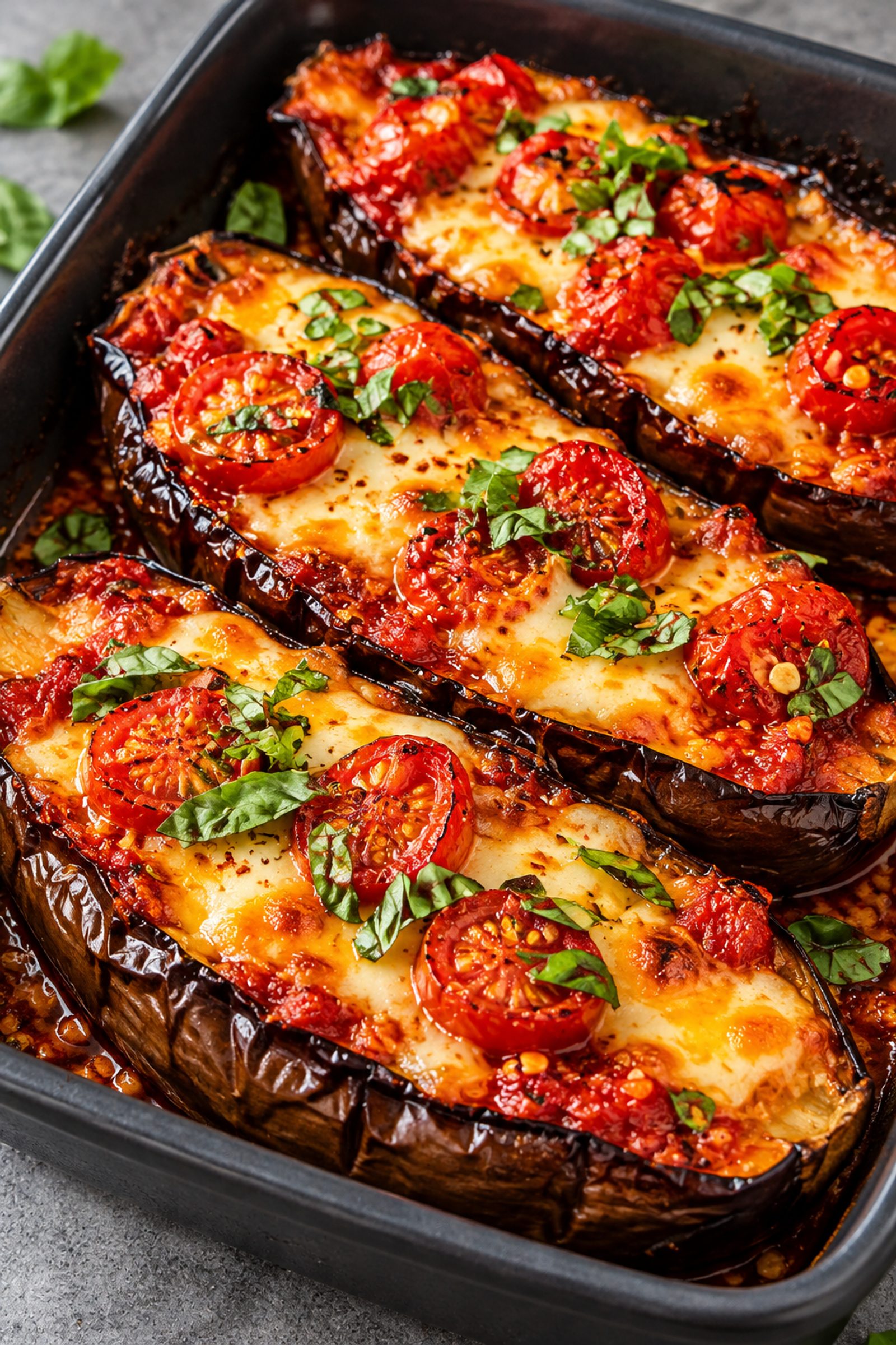 Baked Eggplant with Tomatoes and Mozzarella