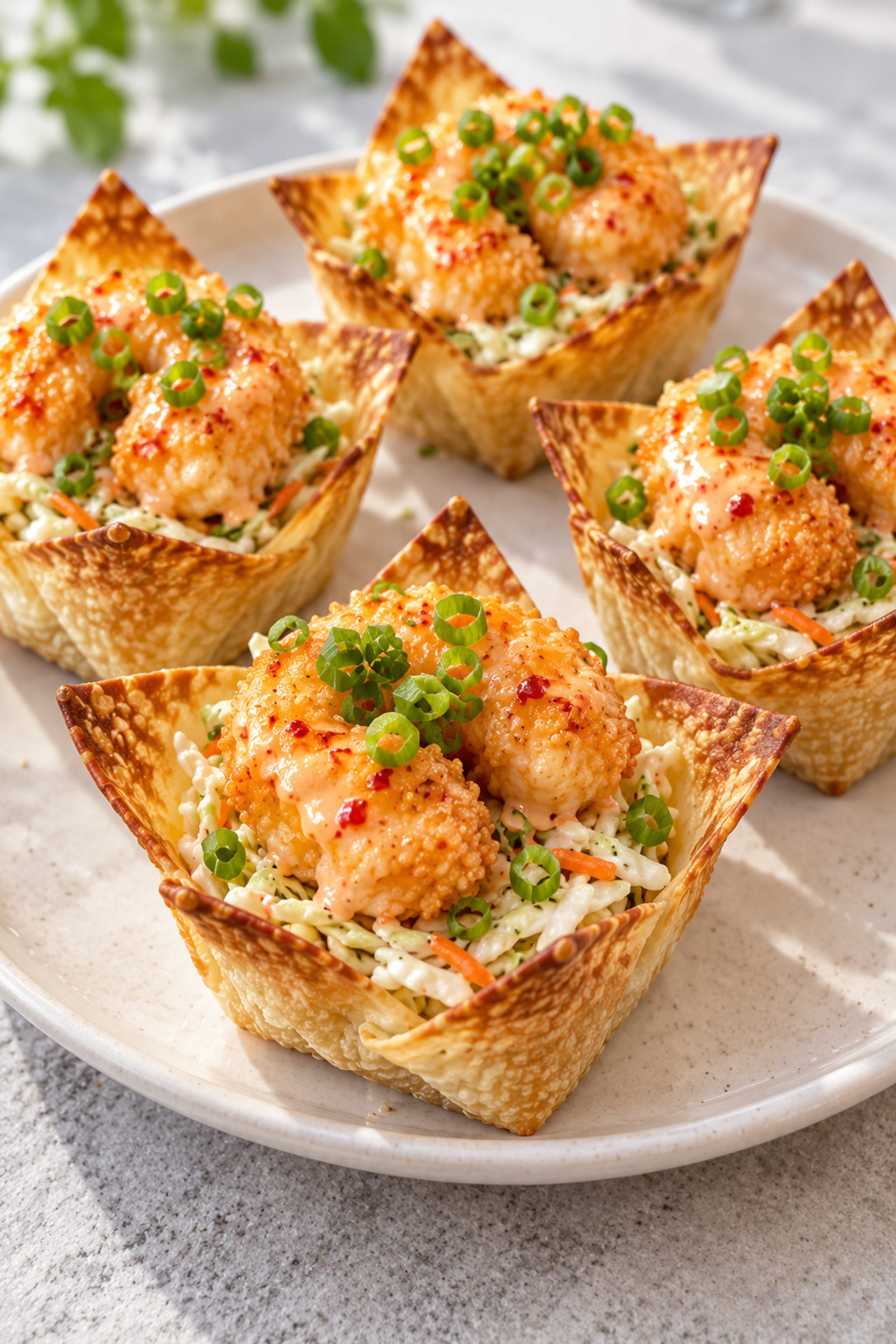 Bang Bang Shrimp Wonton Cups