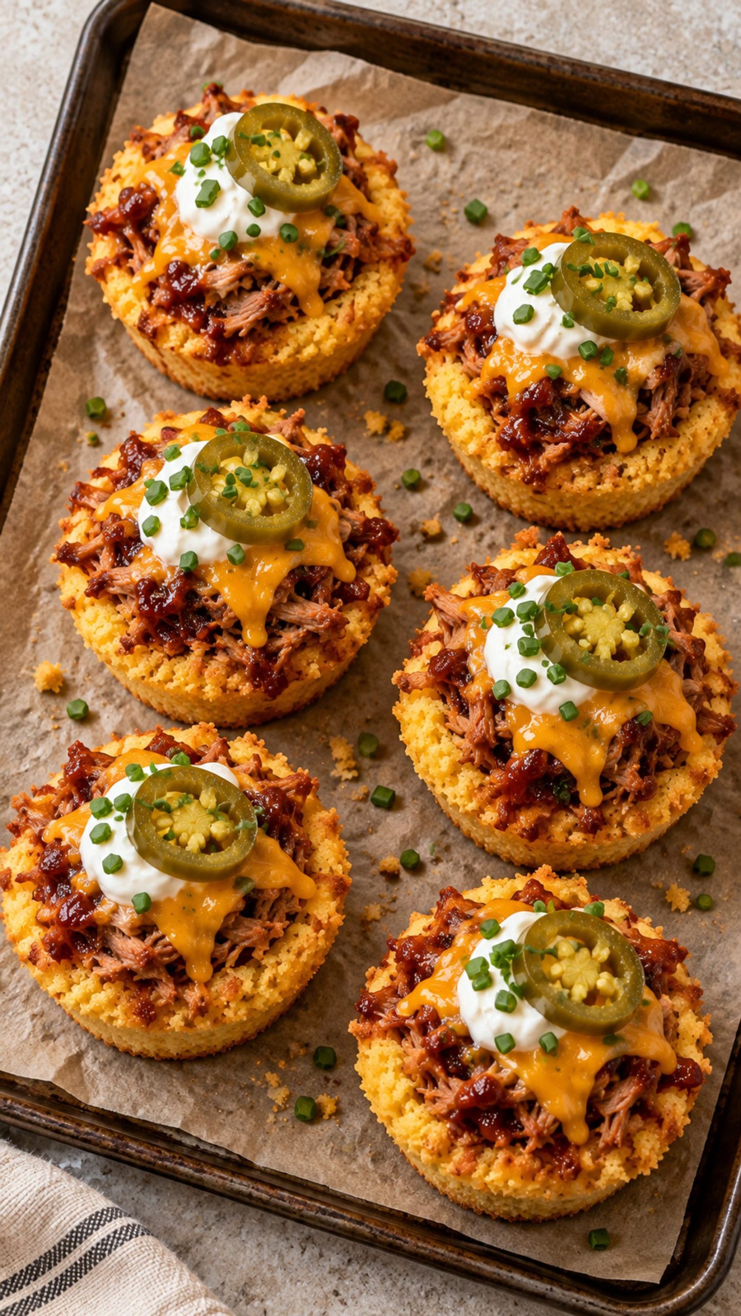 BBQ Pulled Pork Cornbread Cups
