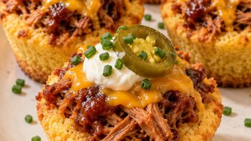 BBQ Pulled Pork Cornbread Cups