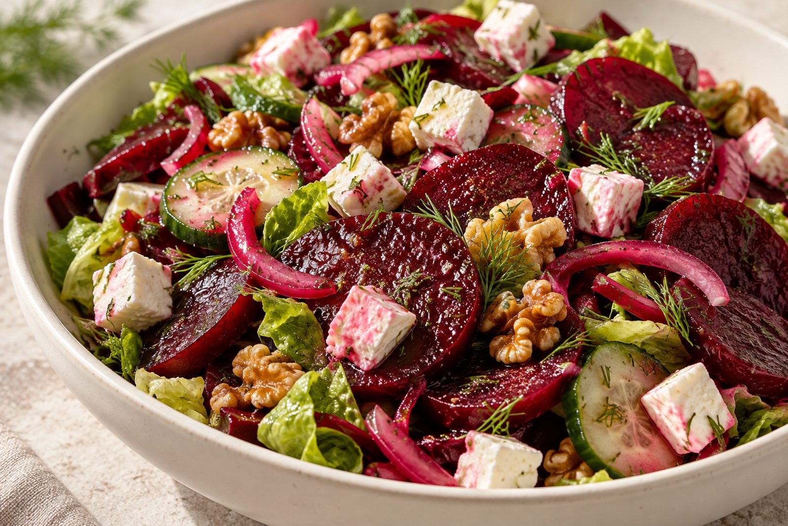 Beet Salad with Feta and Cucumber