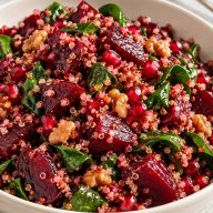 Beet Salad with Quinoa and Spinach