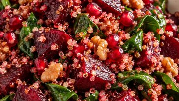 Beet Salad with Quinoa and Spinach