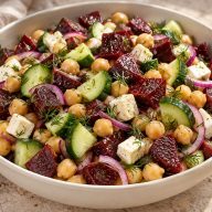 Beetroot Chickpea Salad with Feta