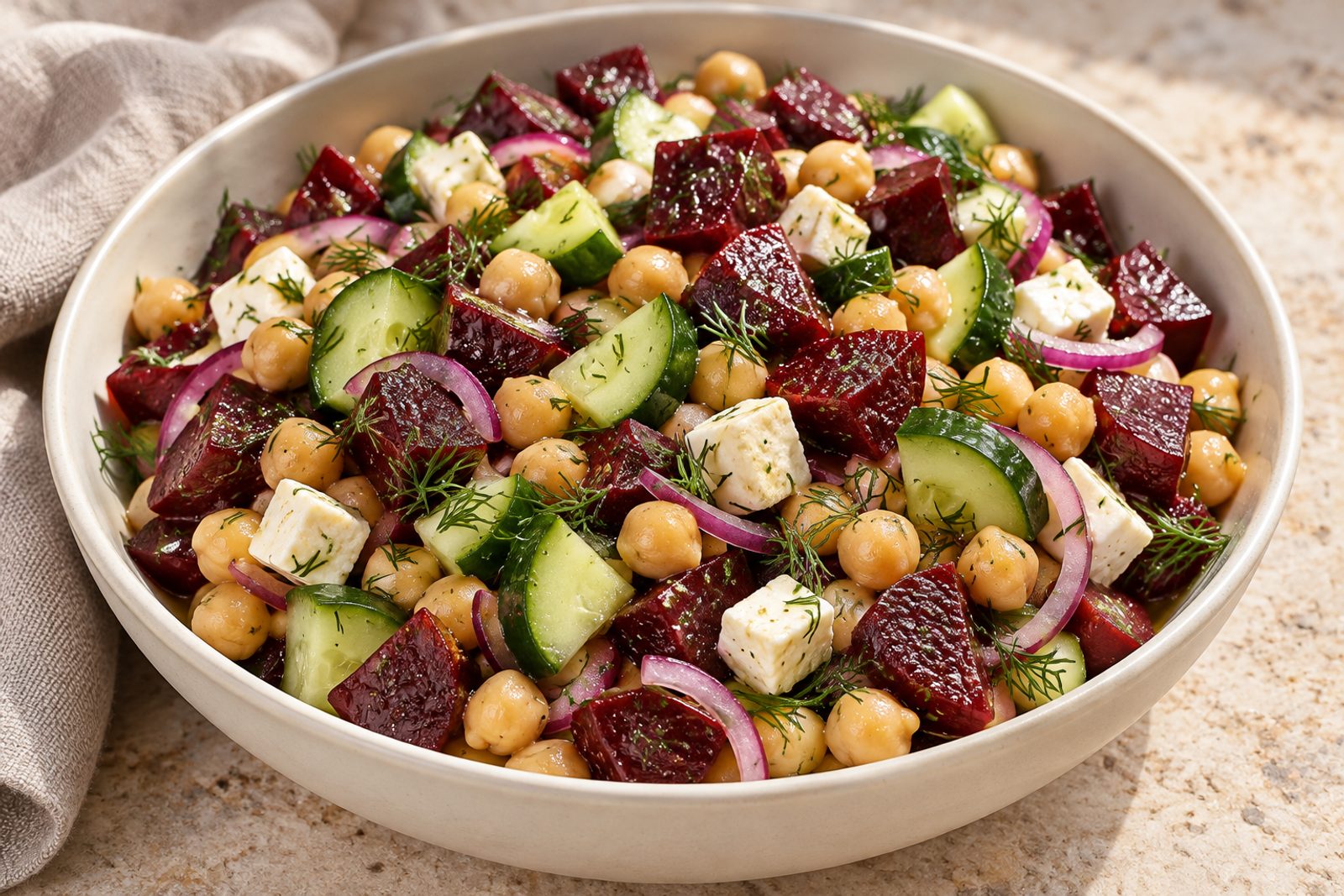 Beetroot Chickpea Salad with Feta Beetroot Chickpea Salad with Feta