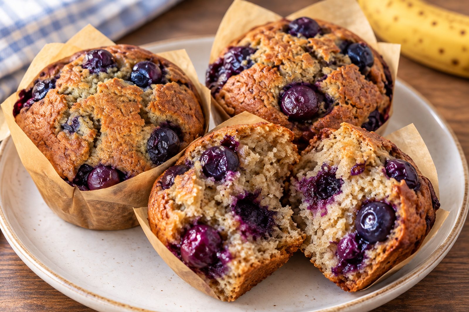 Blueberry Banana Bread Muffins