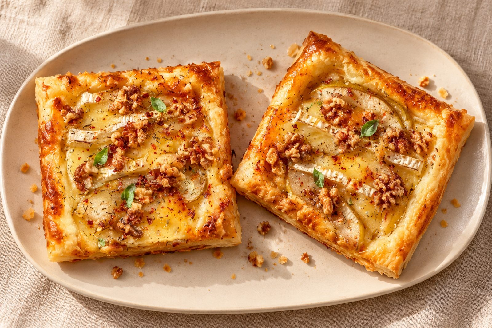 Brie And Pear Puff Pastry Tart