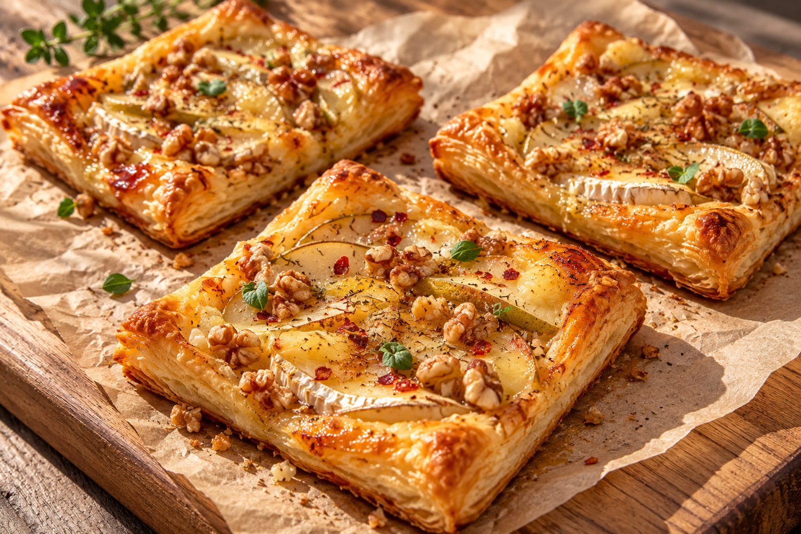 Brie And Pear Puff Pastry Tart