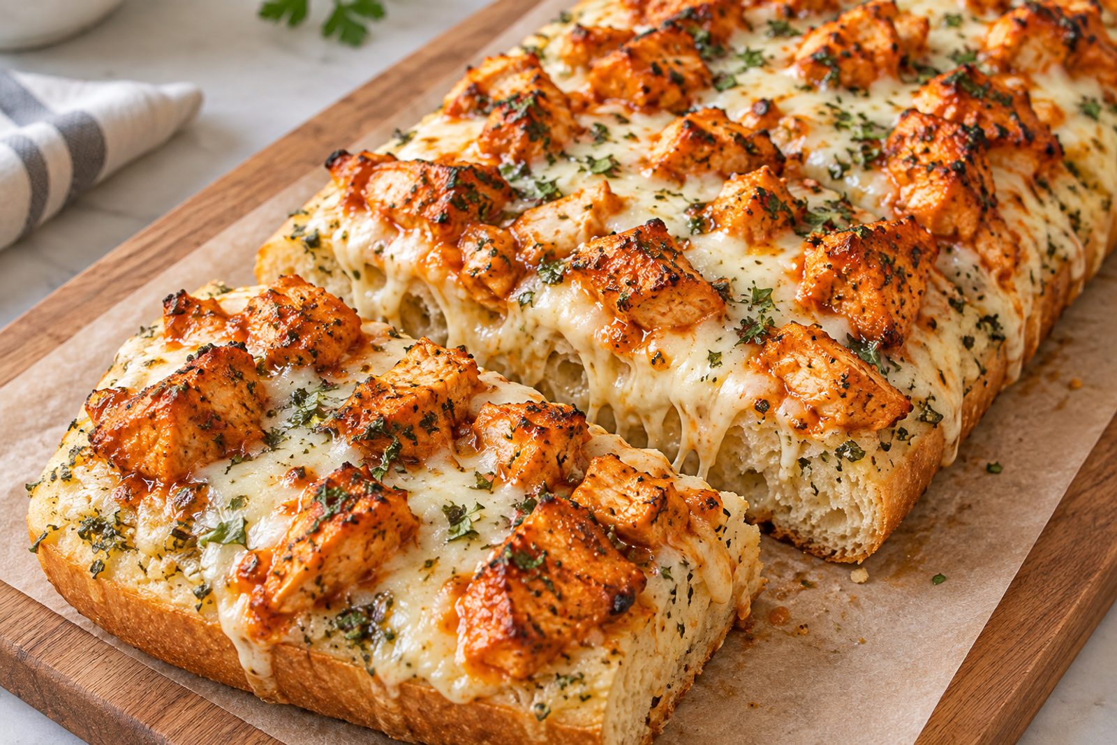 Buffalo Chicken Garlic Bread
