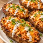 Buffalo Chicken Loaded Potato Skins