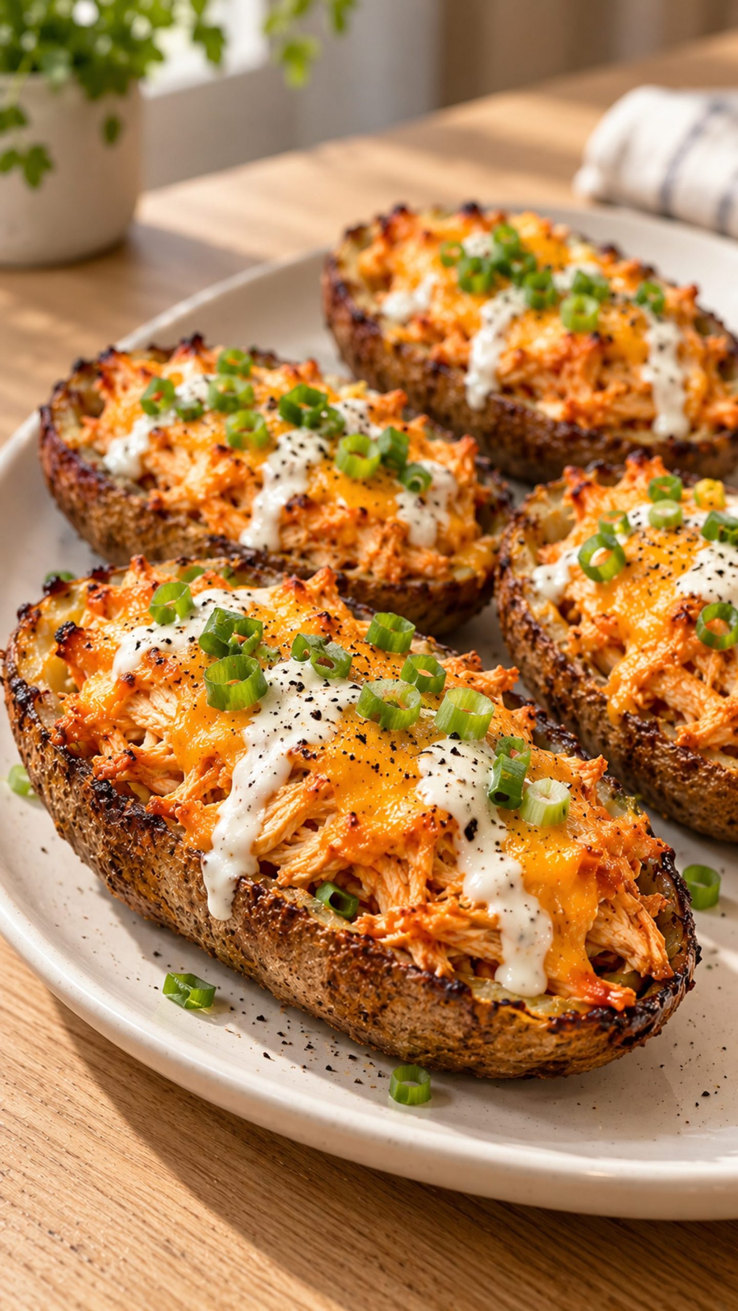 Buffalo Chicken Loaded Potato Skins Buffalo Chicken Loaded Potato Skins