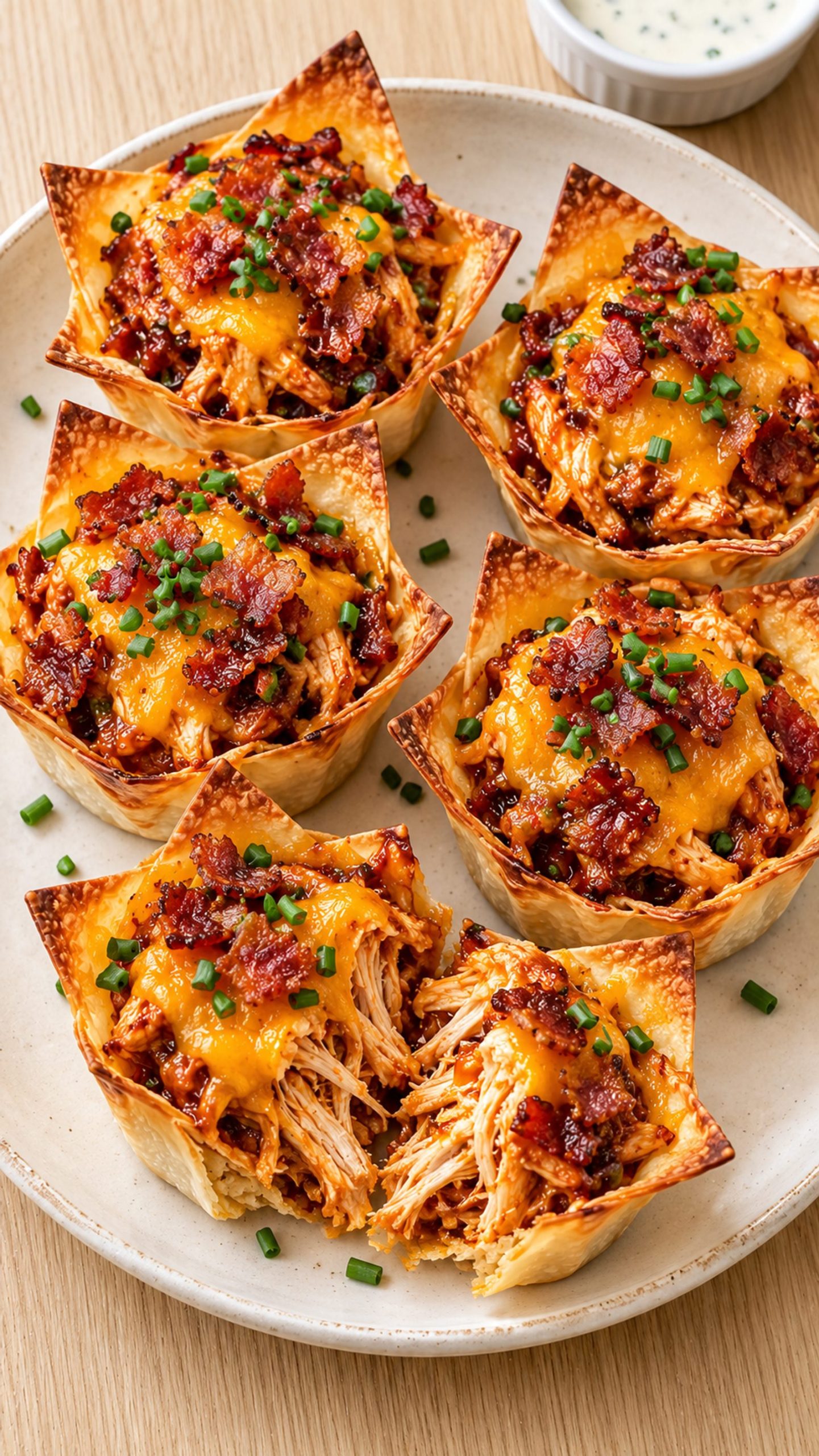 Buffalo Chicken Ranch Crunch Cups