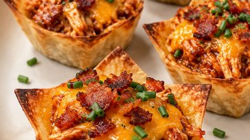 Buffalo Chicken Ranch Crunch Cups