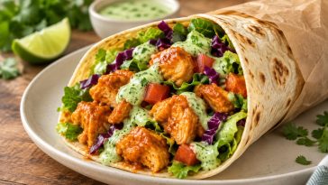 Buffalo Chicken Wrap with Cilantro Lime Aioli