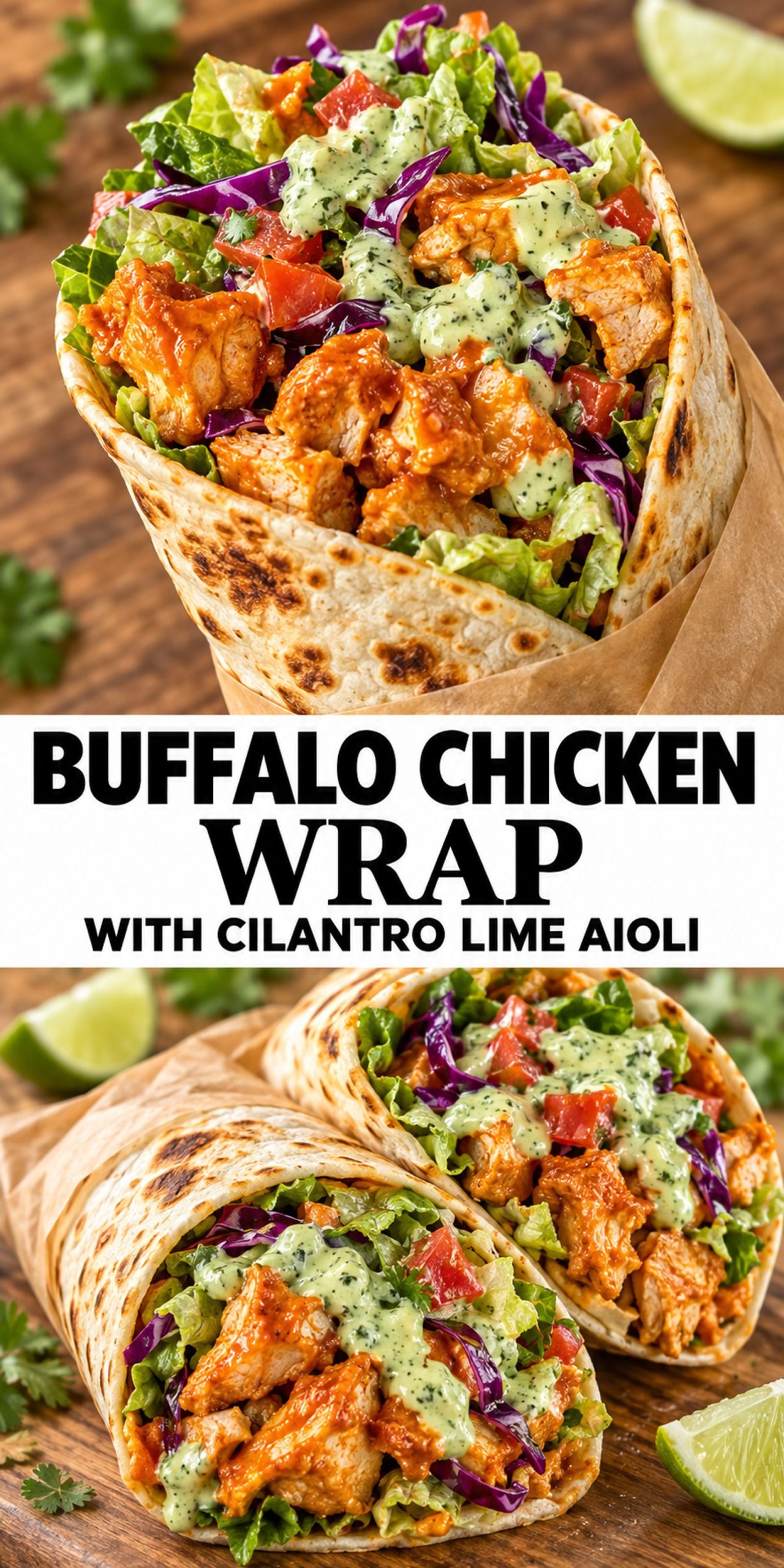 Buffalo Chicken Wrap with Cilantro Lime Aioli