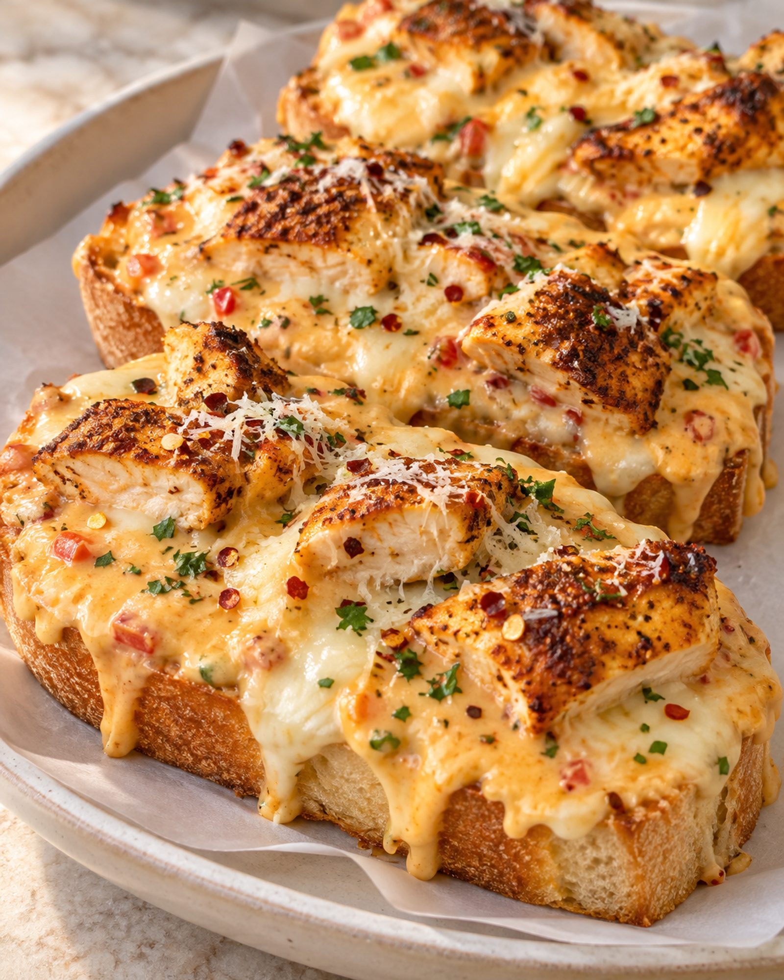 Cajun Chicken Garlic Bread