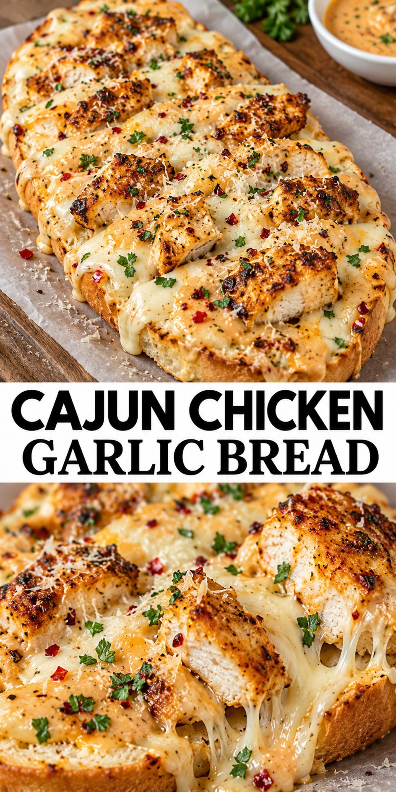 Cajun Chicken Garlic Bread