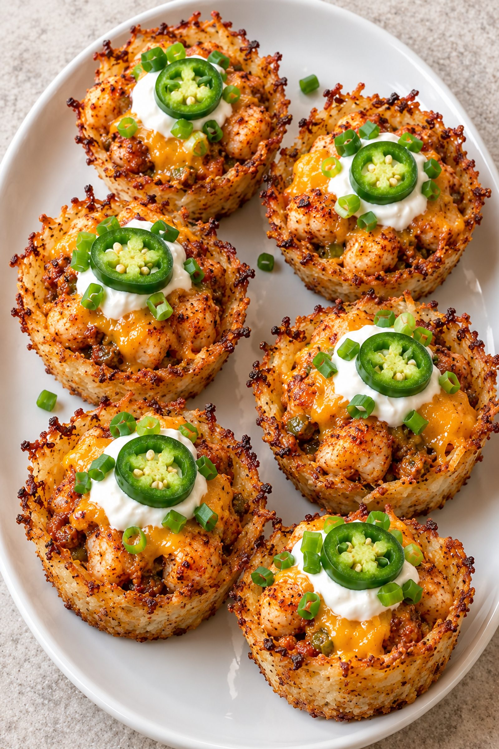 Cajun Shrimp Cheddar Taco Cups