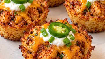Cajun Shrimp Cheddar Taco Cups