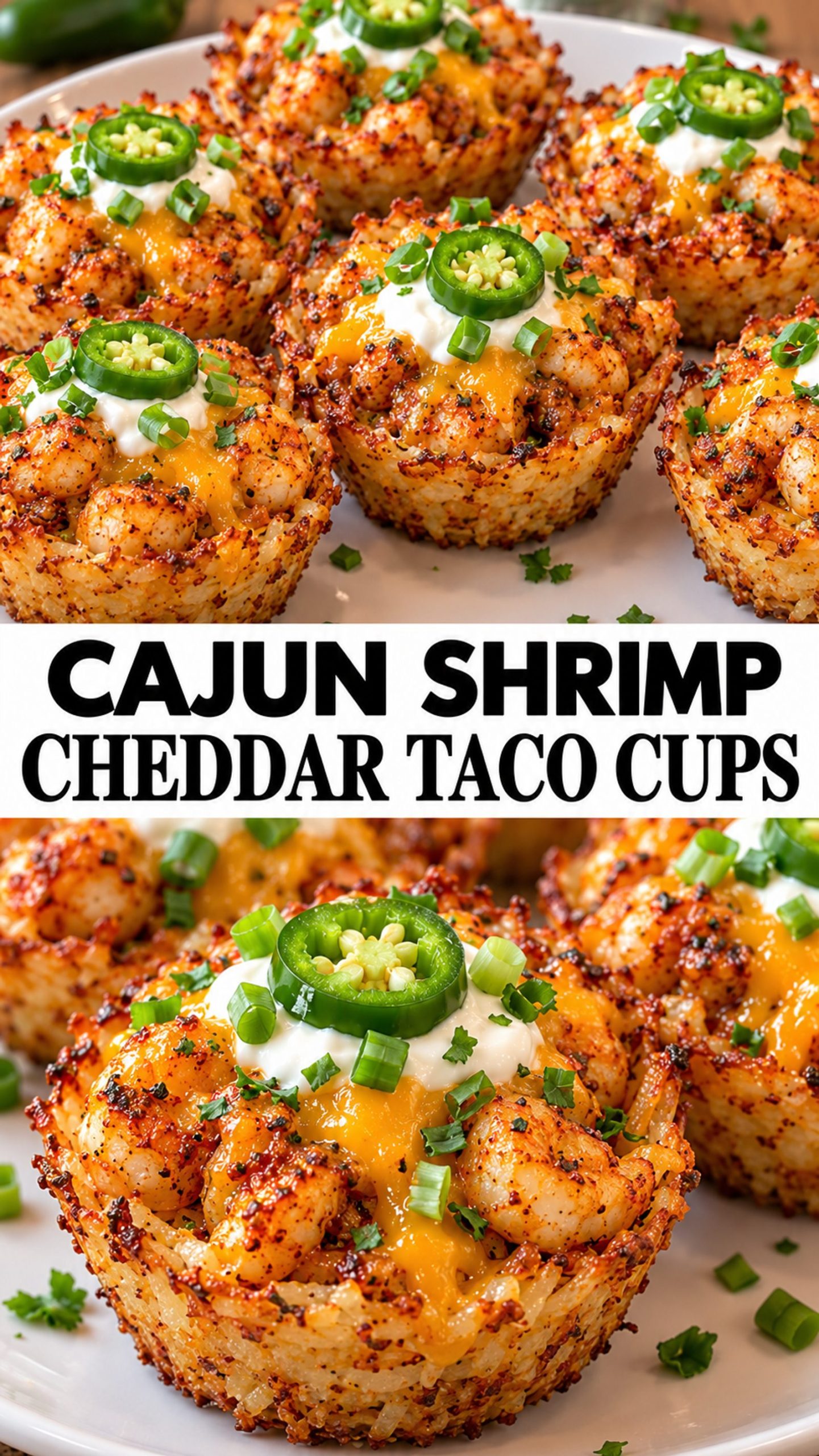 Cajun Shrimp Cheddar Taco Cups Cajun Shrimp Cheddar Taco Cups