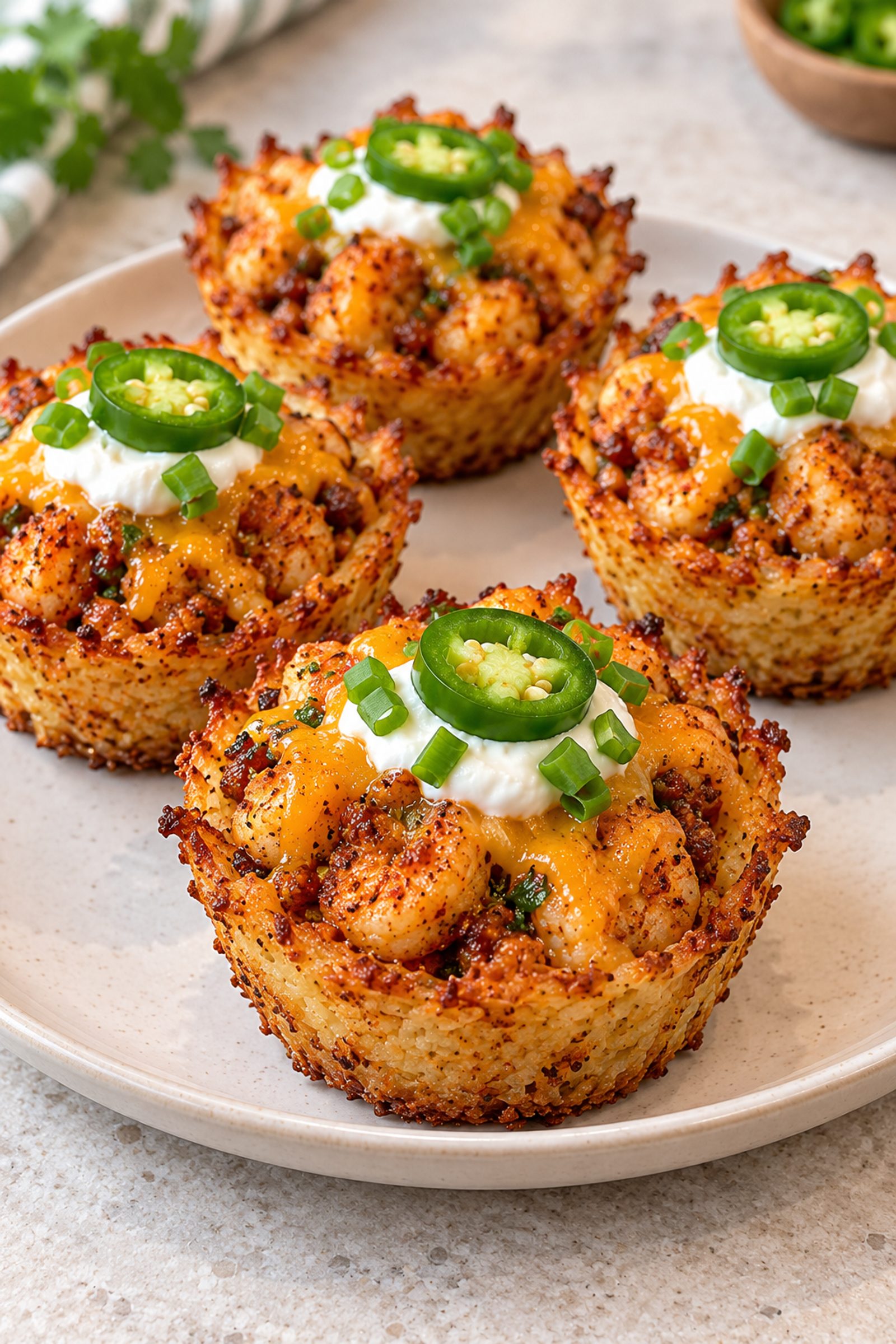 Cajun Shrimp Cheddar Taco Cups Cajun Shrimp Cheddar Taco Cups
