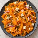 Carrot Ribbon Salad with Feta and Walnuts