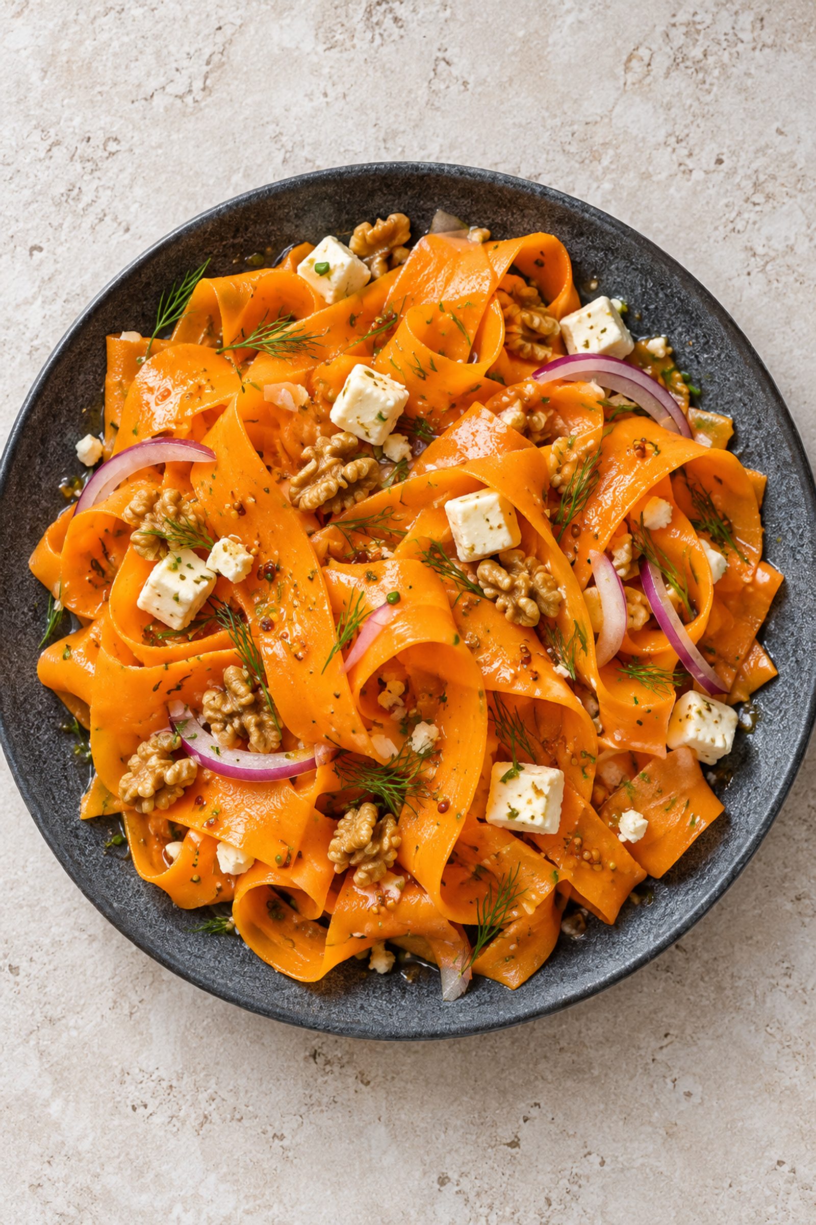 Carrot Ribbon Salad with Feta and Walnuts Carrot Ribbon Salad with Feta and Walnuts
