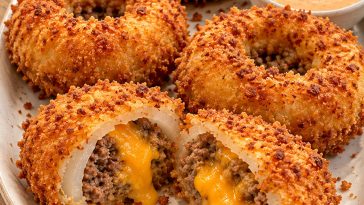 Cheeseburger Stuffed Onion Rings