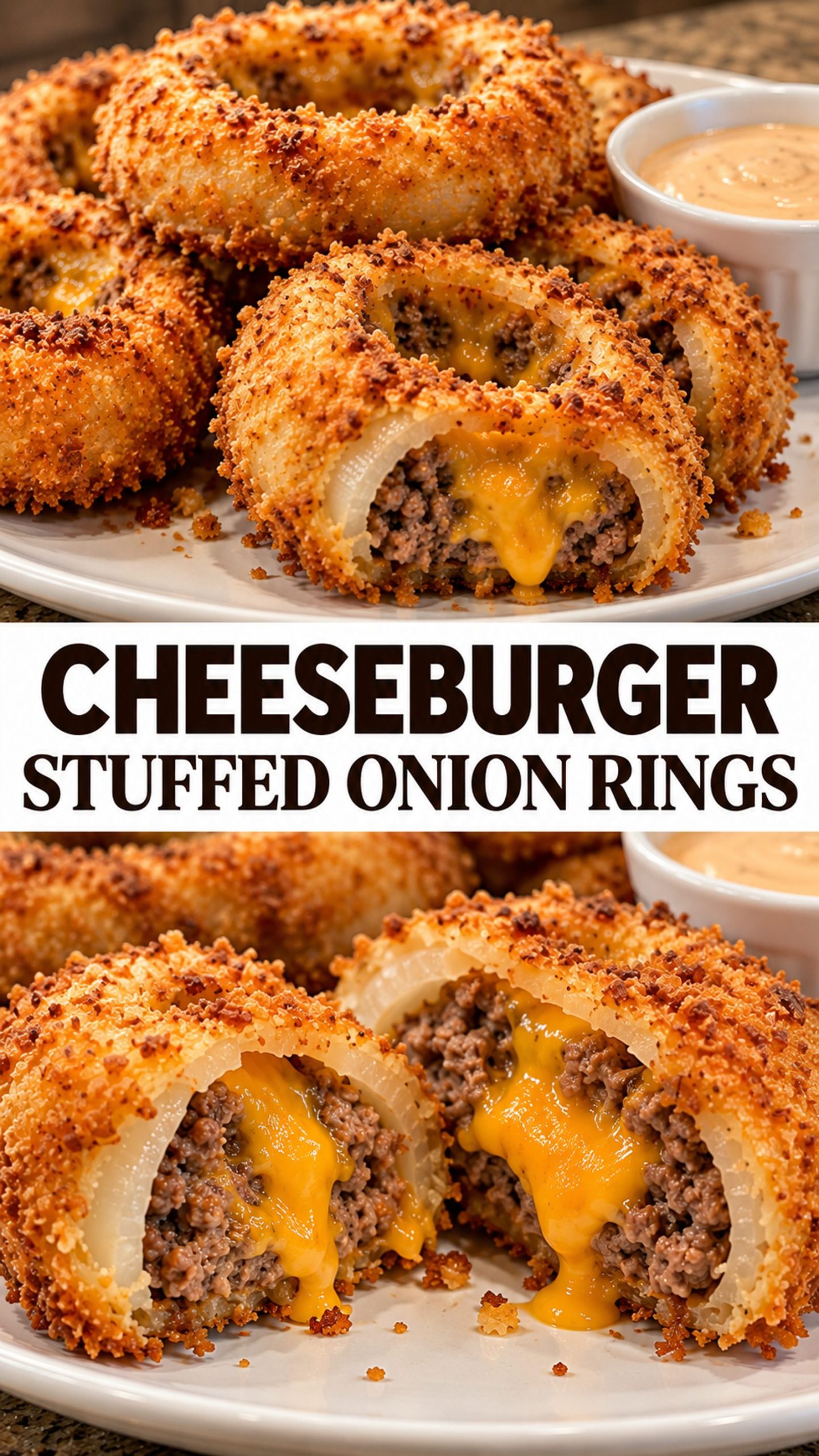 Cheeseburger Stuffed Onion Rings Cheeseburger Stuffed Onion Rings