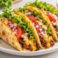 Cheesy Beef Smash Burger Tacos