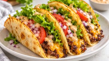 Cheesy Beef Smash Burger Tacos
